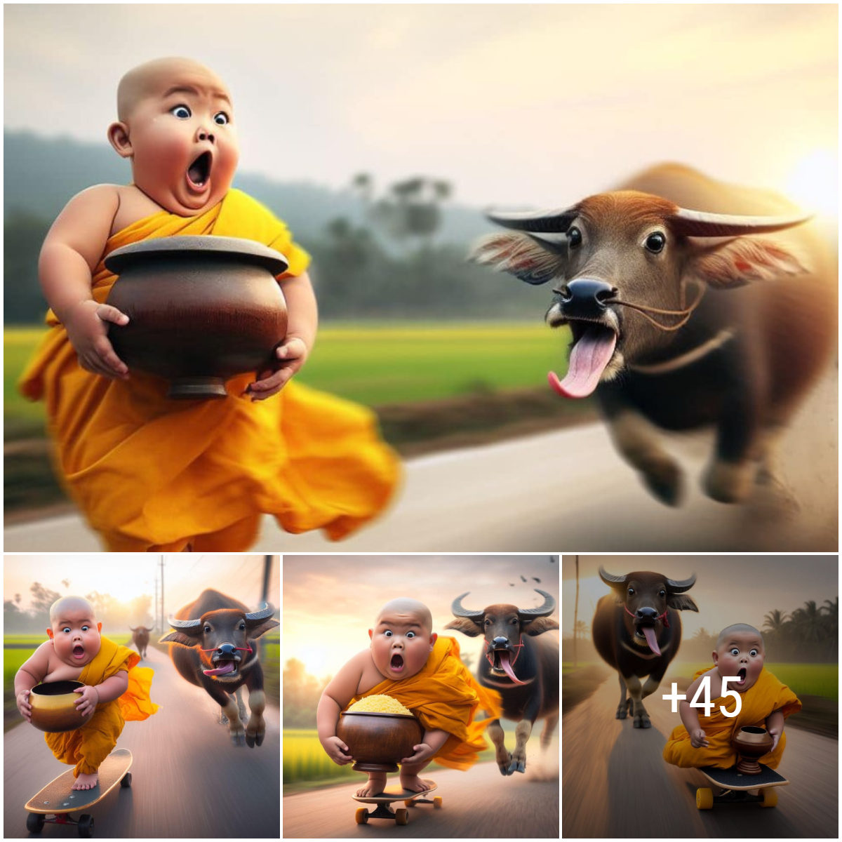 Humor: The humorous image of the buffalo boy brings joy to the online ...