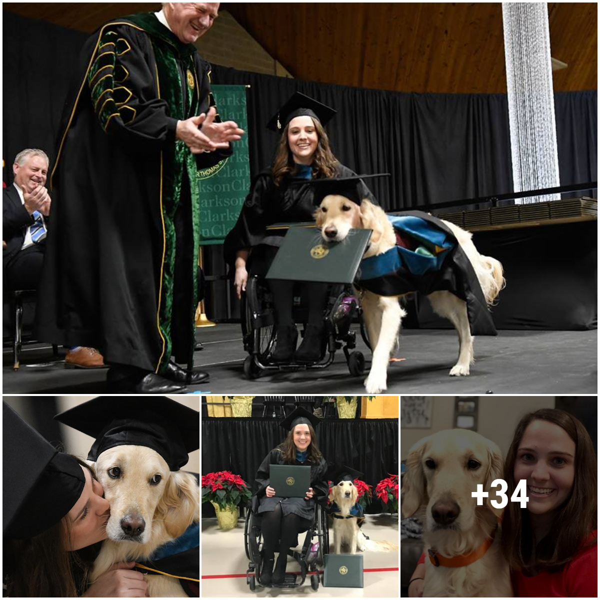 Honorary degree awarded to a female student for her devoted service dog
