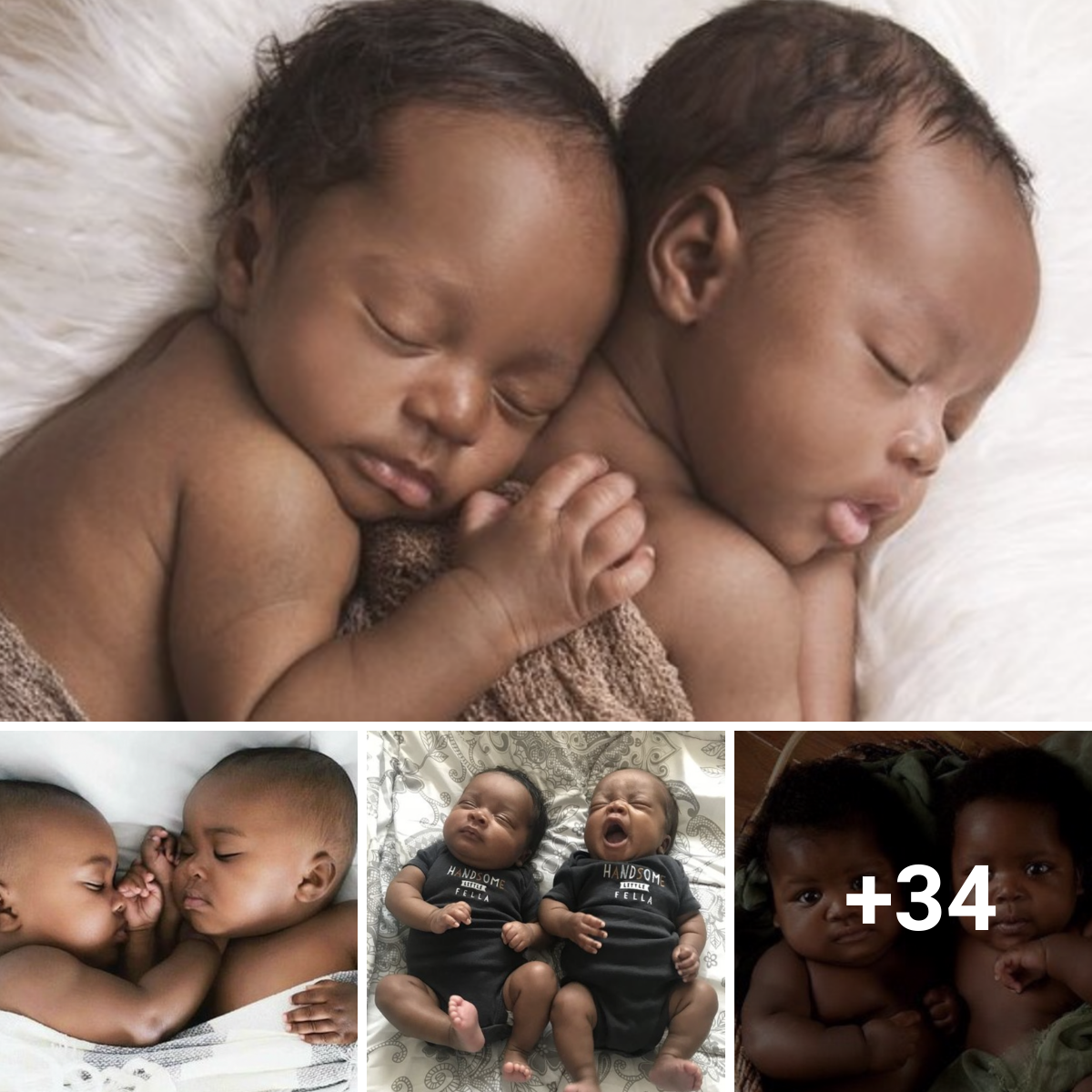 The distinct features and lovely unique beauty of identical black twins