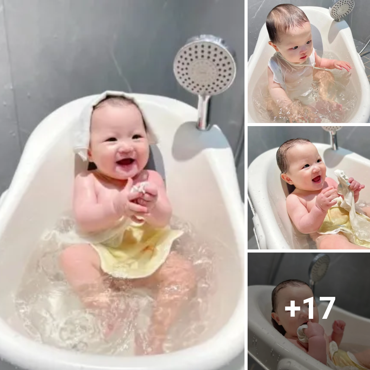 Watch these hilarious and endearing videos of babies having fun in the bathroom with water.