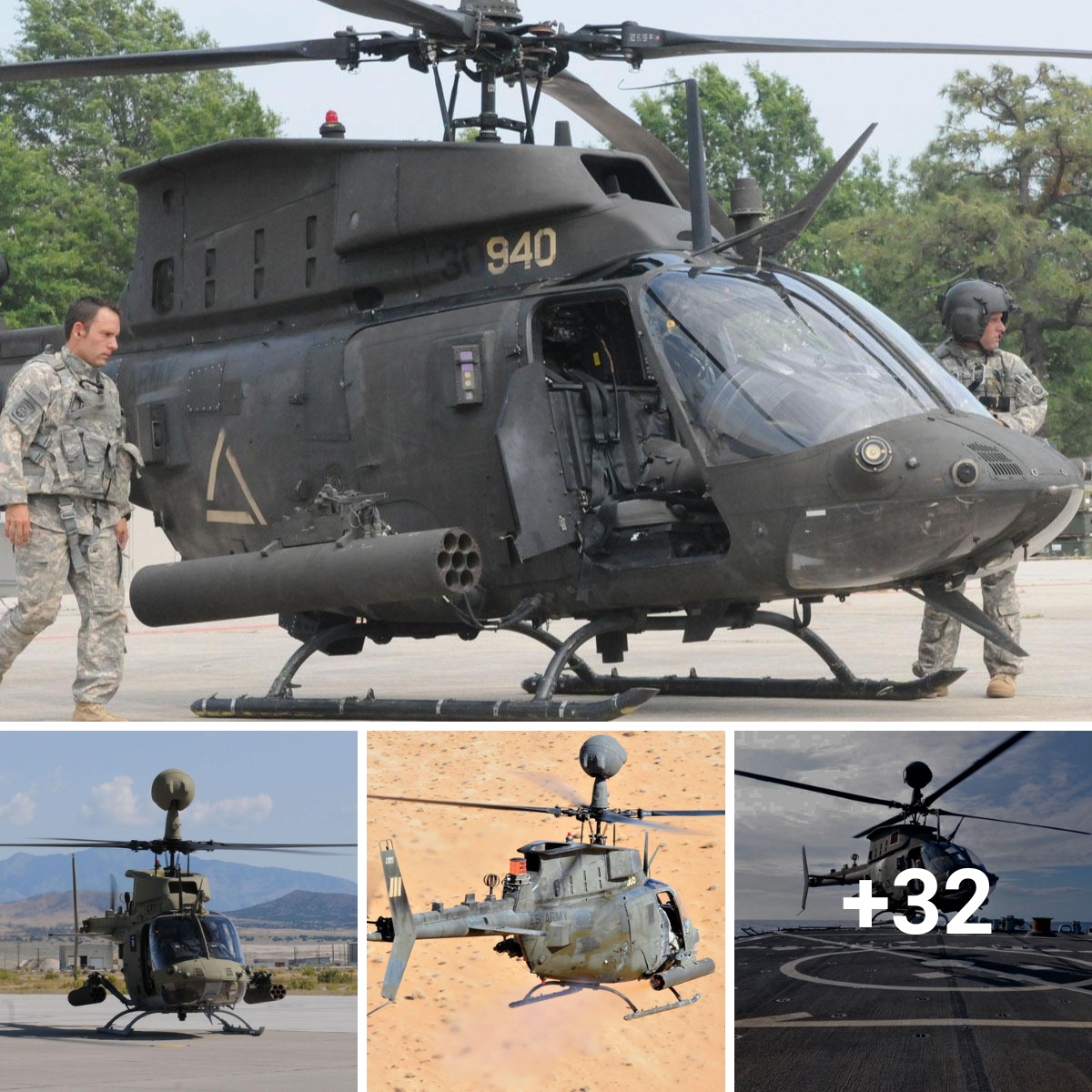 The versatile OH-58D Kiowa helicopter is designed for light observation missions.