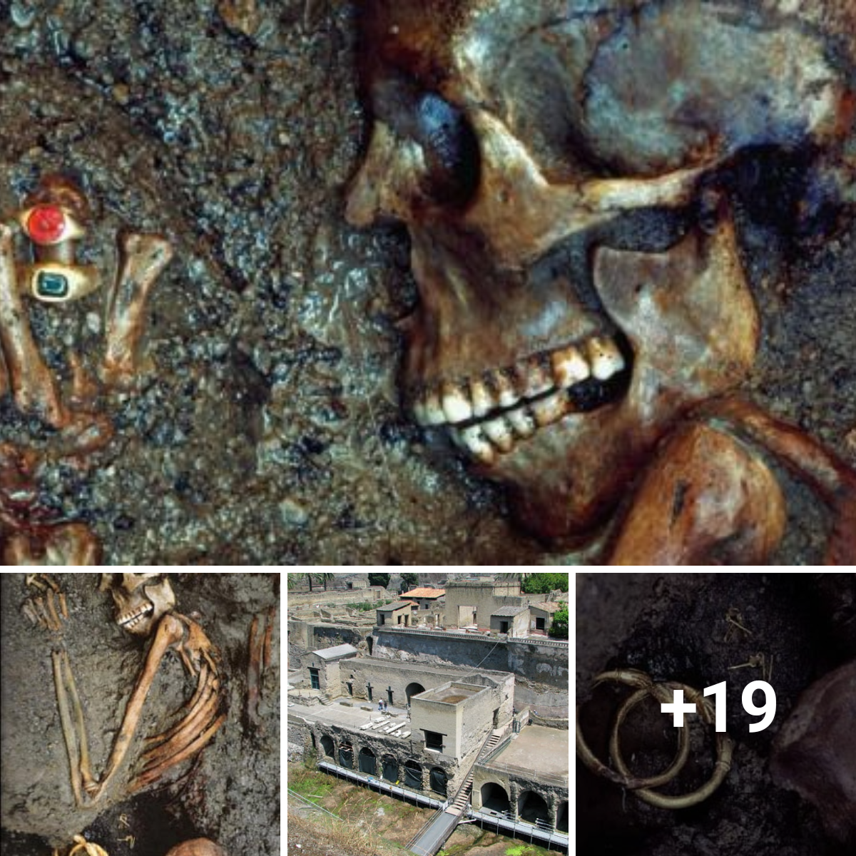 See the skeletal remains of those interred beside an immense amount of gems.