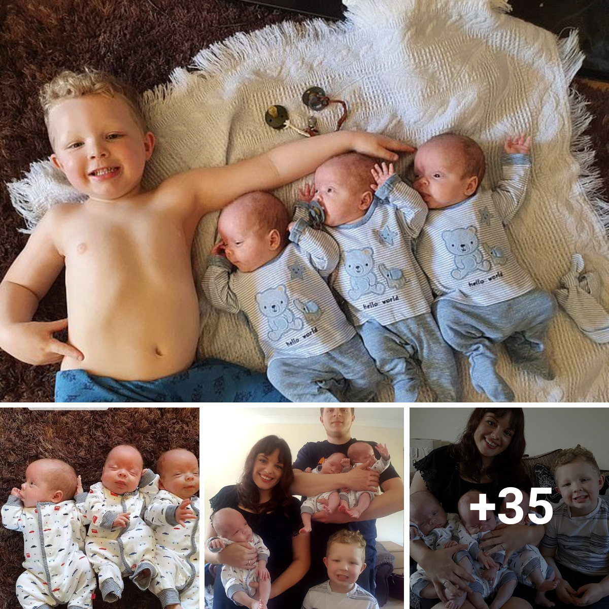Contrary to all odds: 26-year-old mother gives birth to identical triplets naturally.