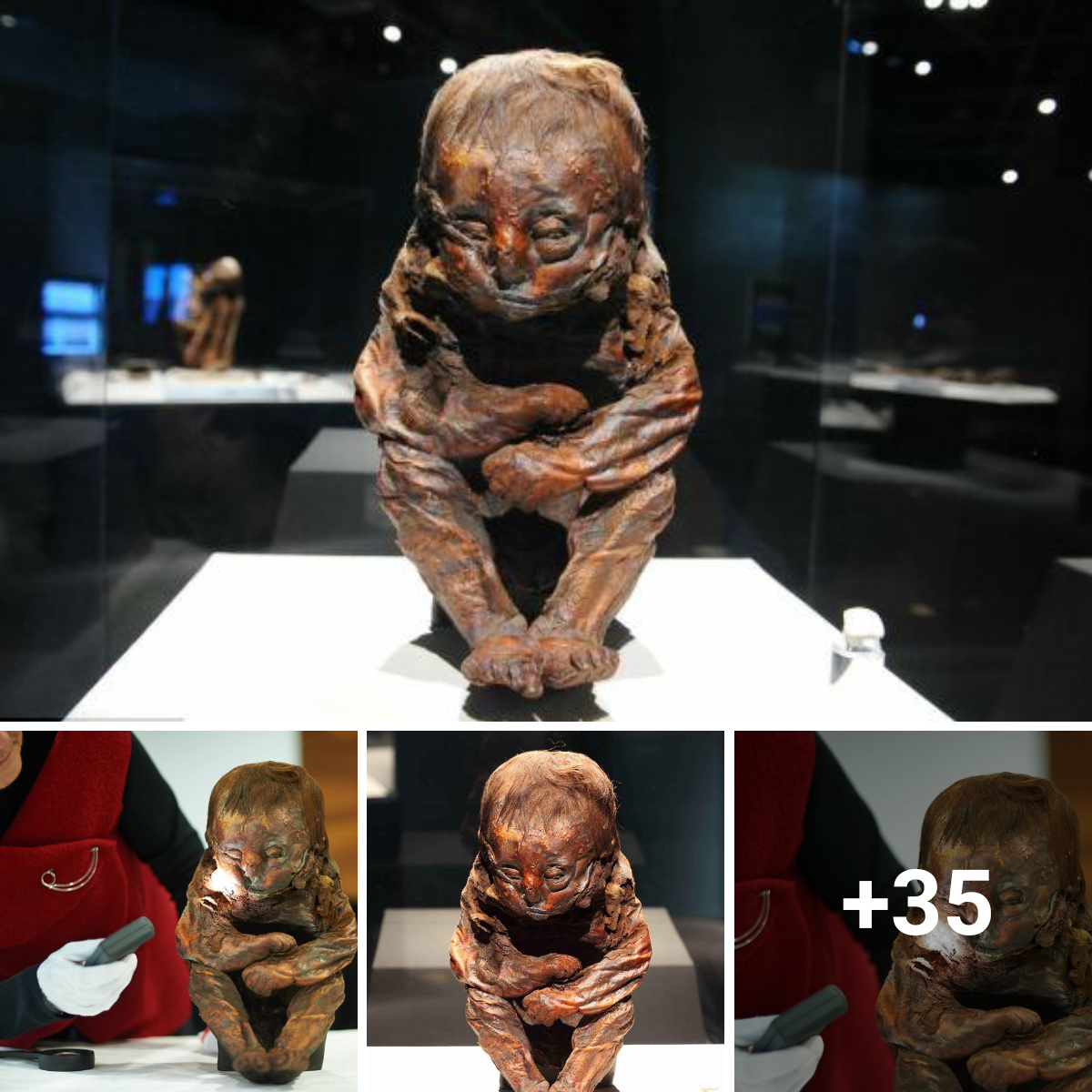 The Detmold Child: A 6,500-year-old Peruvian child mummy with an amulet buried around its neck and wrapped in linen