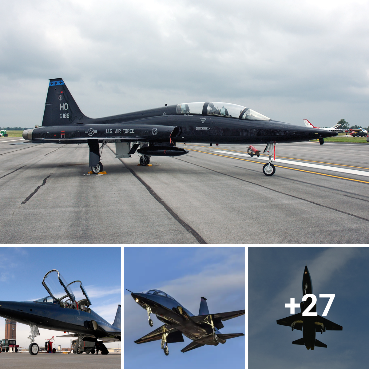 T-38 Talon jets, supersonic trainer aircraft, take off