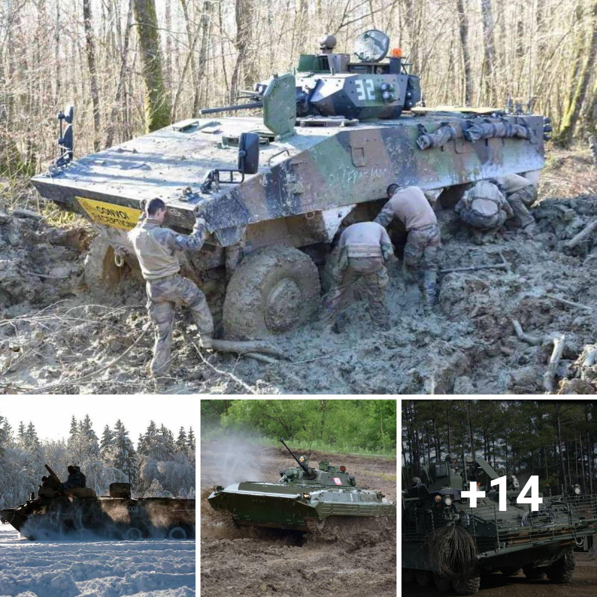 Wheeled armored vehicles versus tracked vehicles for navigating deep snow and swamps? Felines